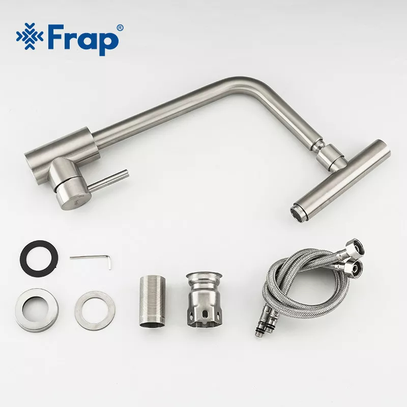 Frap Змішувач для кухні F44899 з поворотним виливом, сатин