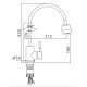 Frap Змішувач для кухні F44899-1 з гнучким виливом, 2 режими