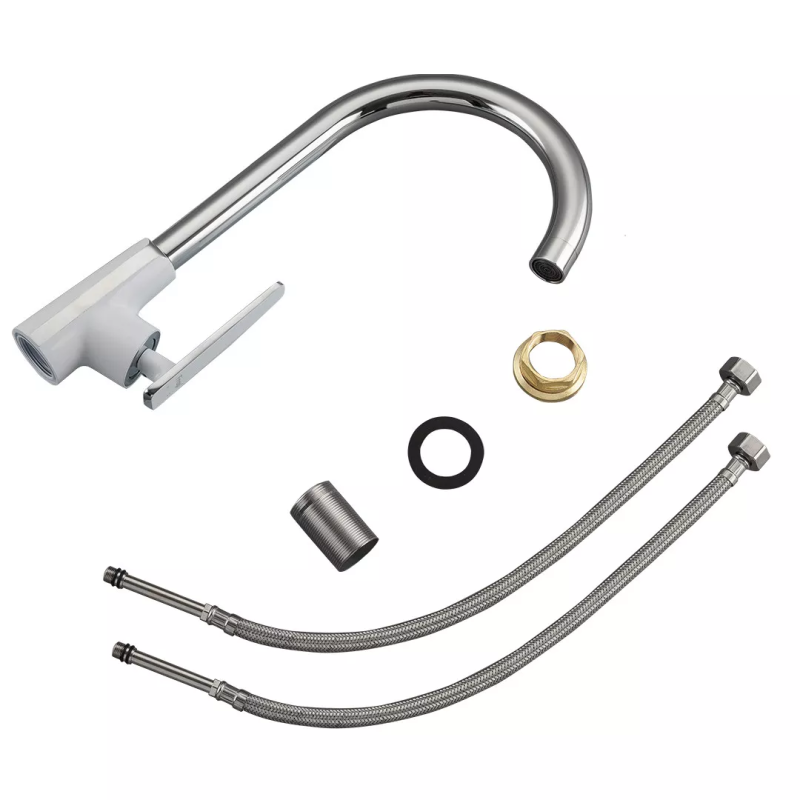 Frap Змішувач для кухні F4058, білий/хром