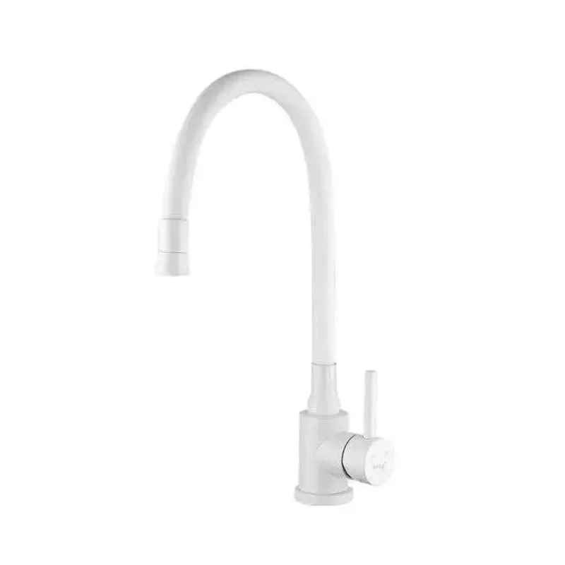 Frap Змішувач для кухні F40994-8 з гнучким виливом, білий