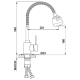Frap Змішувач для кухні F40993-6 з гнучким виливом, 2 режими