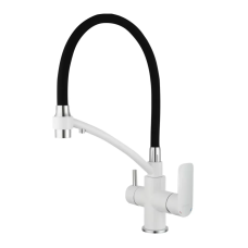 GAPPO Змішувач для кухні на дві води G4348 з гнучким виливом, білий/хром