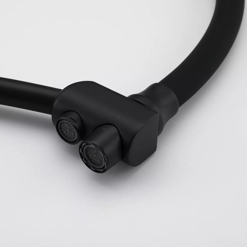 GAPPO Змішувач для кухні на дві води G4398-16 з гнучким виливом, чорний