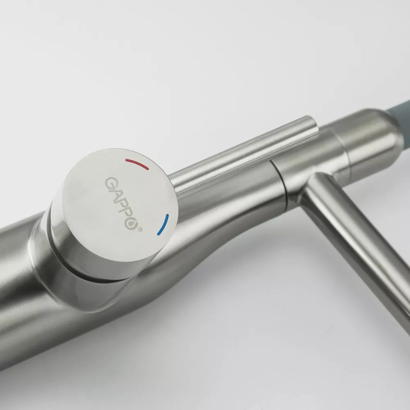 GAPPO Змішувач для кухні G4398-55 з гнучким виливом, 2 режими, сірий