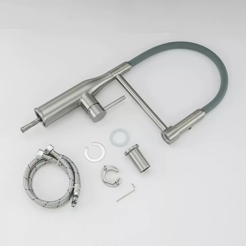 GAPPO Змішувач для кухні G4398-55 з гнучким виливом, 2 режими, сірий