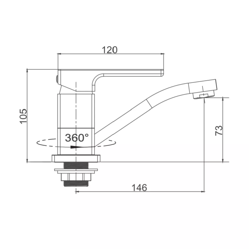 GAPPO Змішувач для кухні G4517-6, чорний