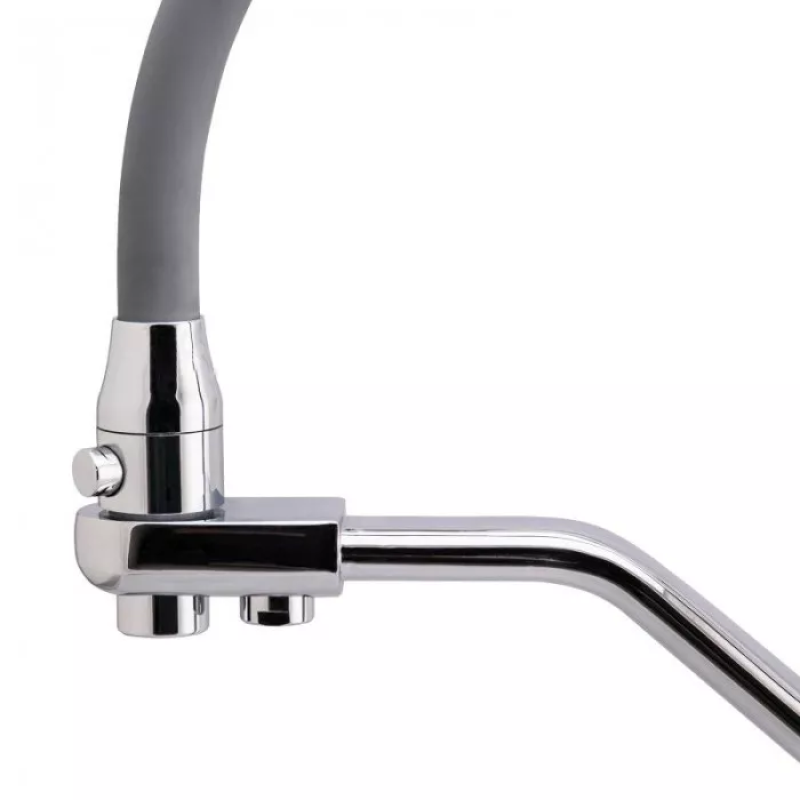 Frap Змішувач для кухні на дві води F4374, сірий/хром