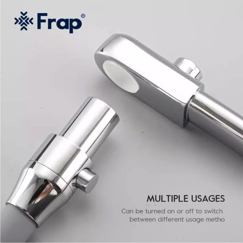 Frap Змішувач для кухні на дві води F4374, сірий/хром