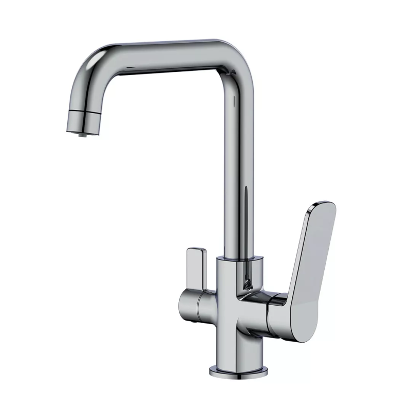 Frap Змішувач для кухні на дві води F4361, хром