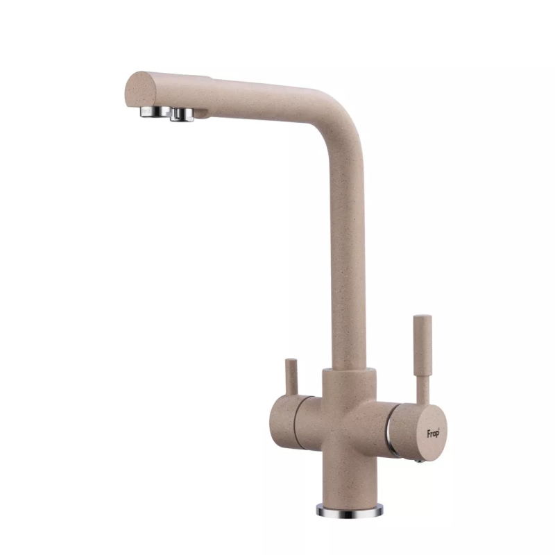 Frap Змішувач для кухні F4352-23 на дві води, бежевий