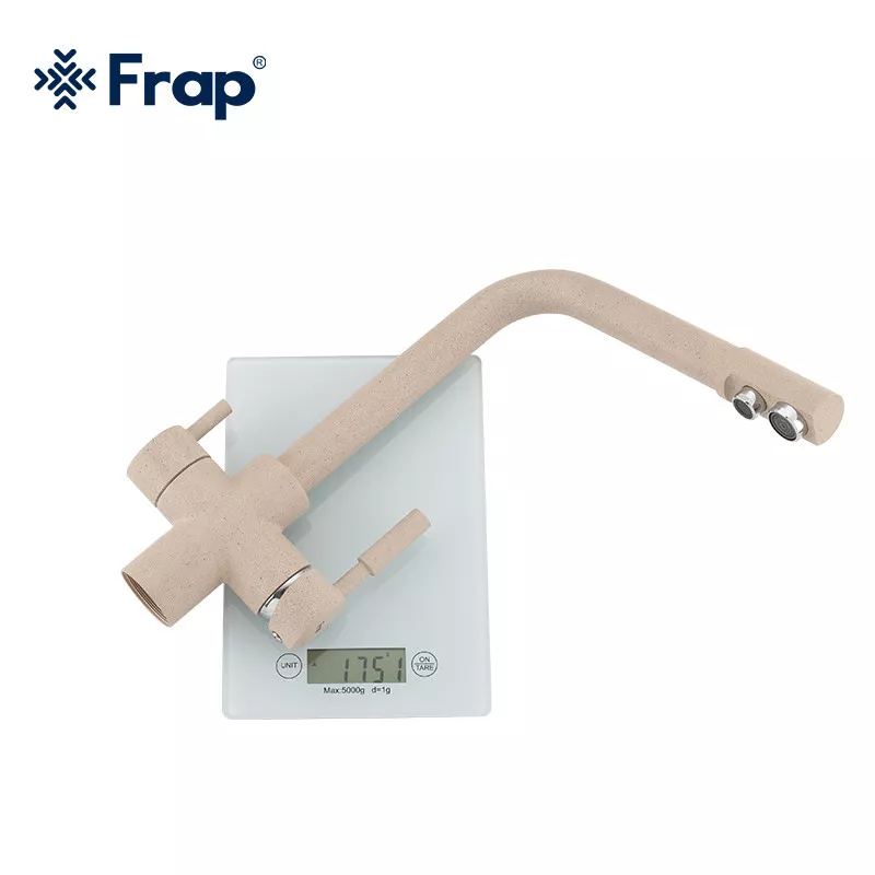 Frap Змішувач для кухні F4352-23 на дві води, бежевий