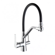 Frap Змішувач для кухні на дві води F4374-1, чорний/хром