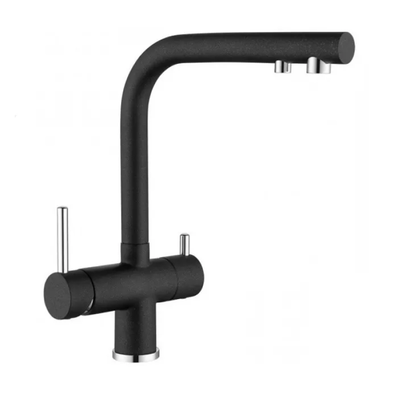 GAPPO Змішувач для кухні на дві води G43752-7 під фільтр, чорний/хром