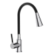 Frap Змішувач для кухні F4044 з гнучким виливом, 2 режими, чорний/хром
