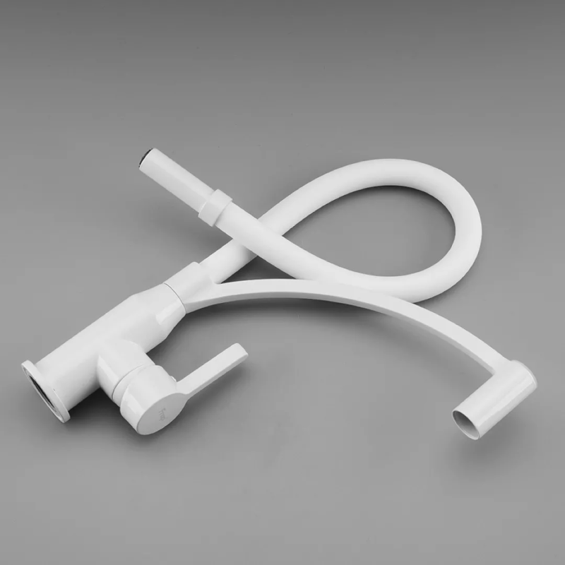 Frap Змішувач для кухні F4552-8 з гнучким виливом, білий