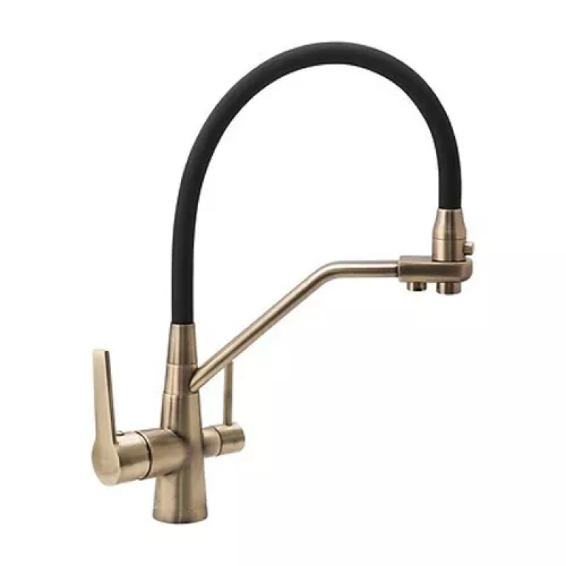 Frap Змішувач для кухні на дві води F4374-4, бронза