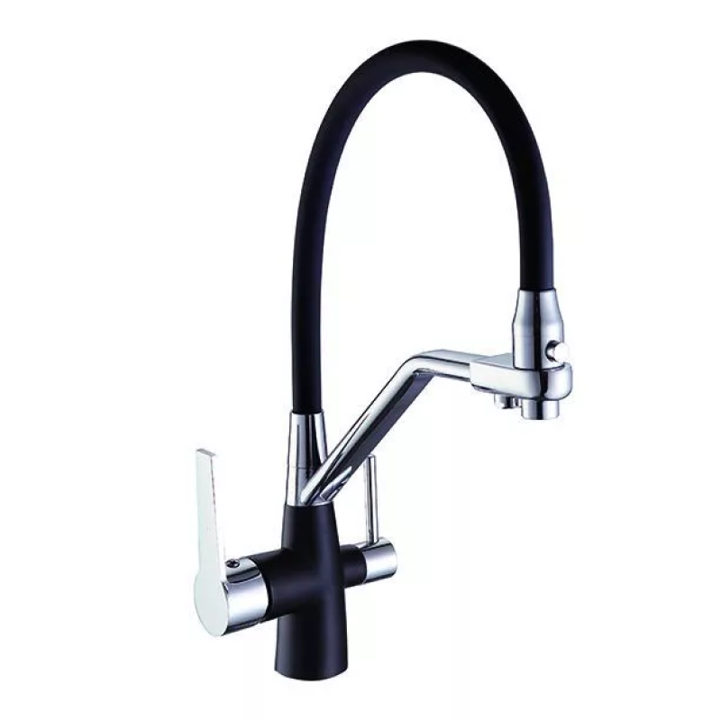 Frap Змішувач для кухні на дві води F4374-2, чорний/хром