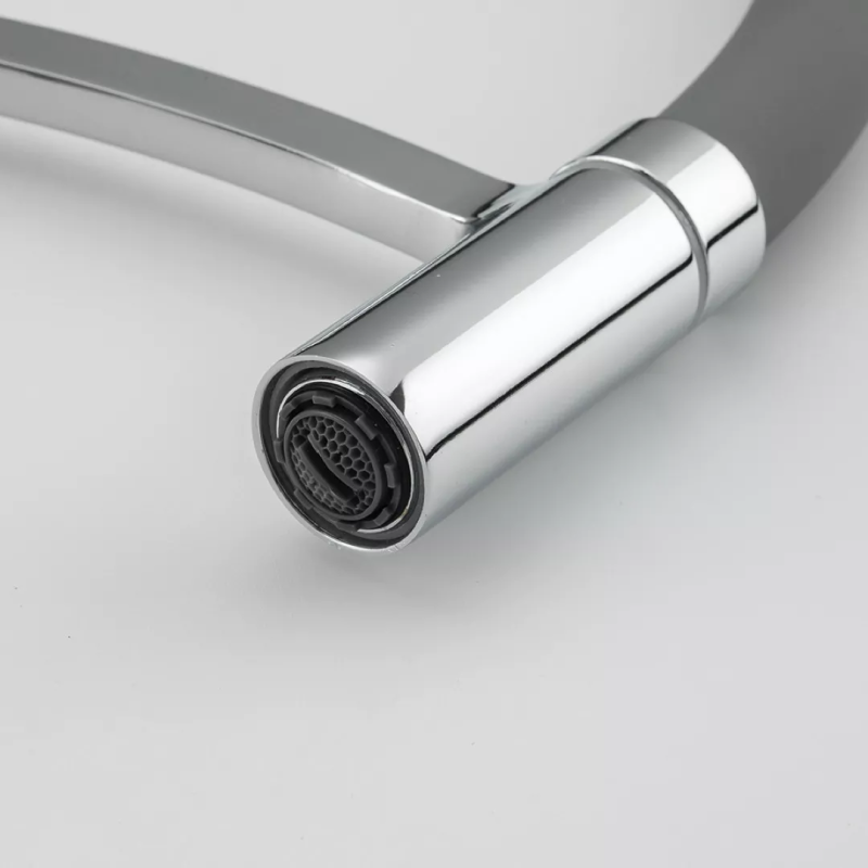 Frap Змішувач для кухні F4552 з гнучким виливом, сірий/хром