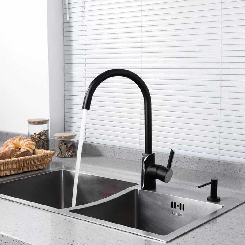 GAPPO Змішувач для кухні G4003-6, чорний/хром