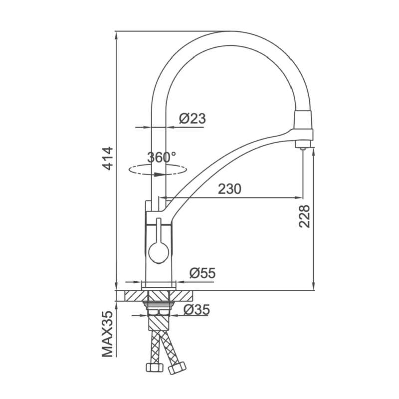 Frap Змішувач для кухні F4369 на дві води