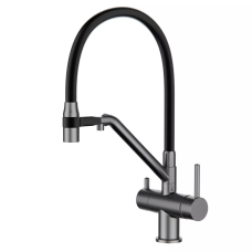 GAPPO Змішувач для кухні з підключенням фільтра G4398-89, збройова сталь