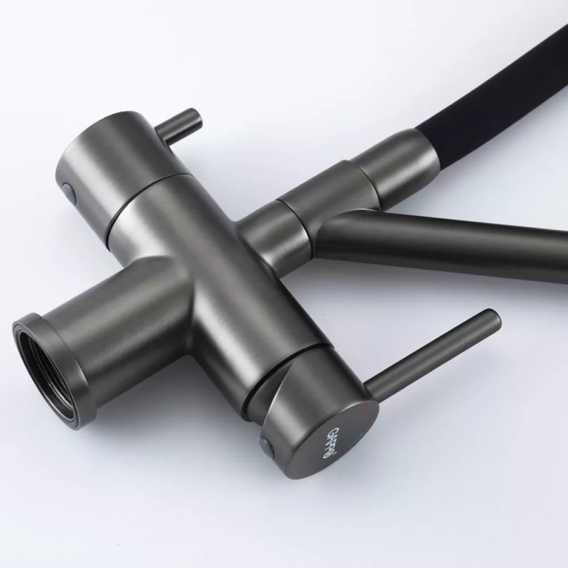 GAPPO Змішувач для кухні з підключенням фільтра G4398-89, збройова сталь