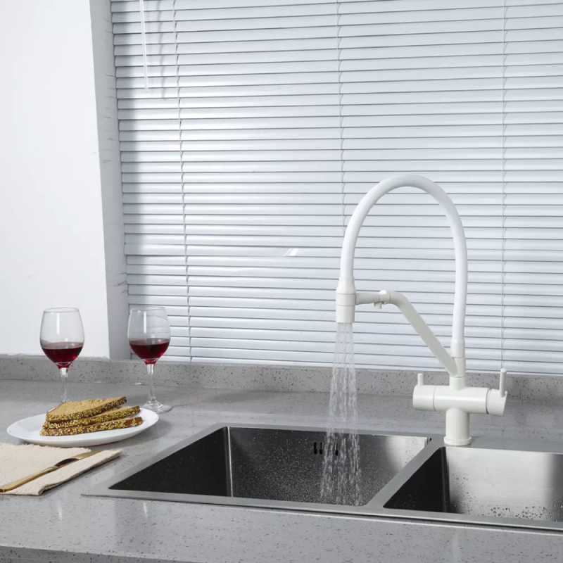 GAPPO Змішувач для кухні G4398-88 із підключенням фільтра питної води, білий