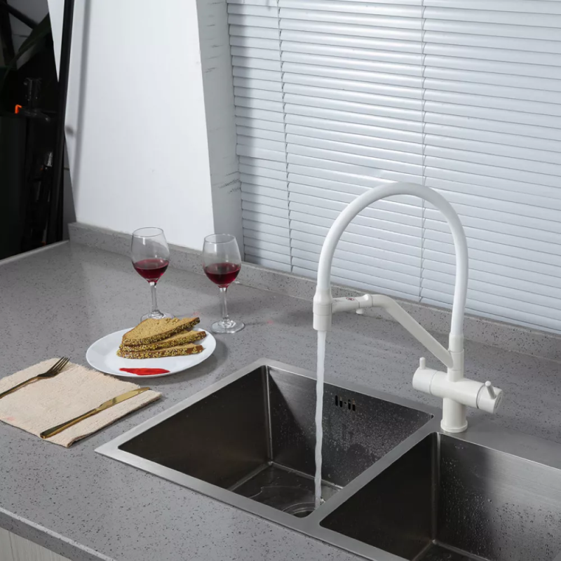 GAPPO Змішувач для кухні G4398-88 із підключенням фільтра питної води, білий