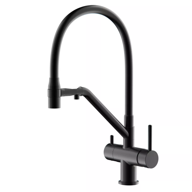 GAPPO Змішувач для кухні з підключенням фільтра G4398-86, чорний