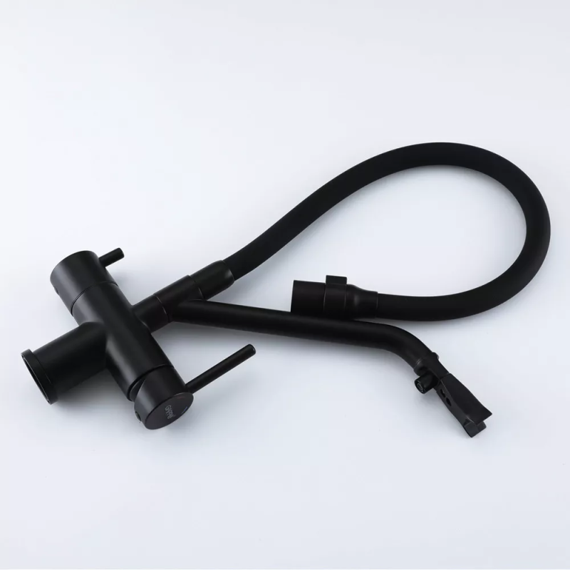 GAPPO Змішувач для кухні з підключенням фільтра G4398-86, чорний