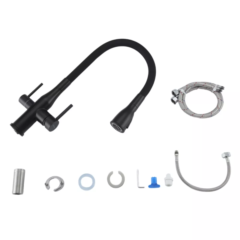 GAPPO Змішувач для кухні G4399-66 із підключенням фільтра питної води, чорний