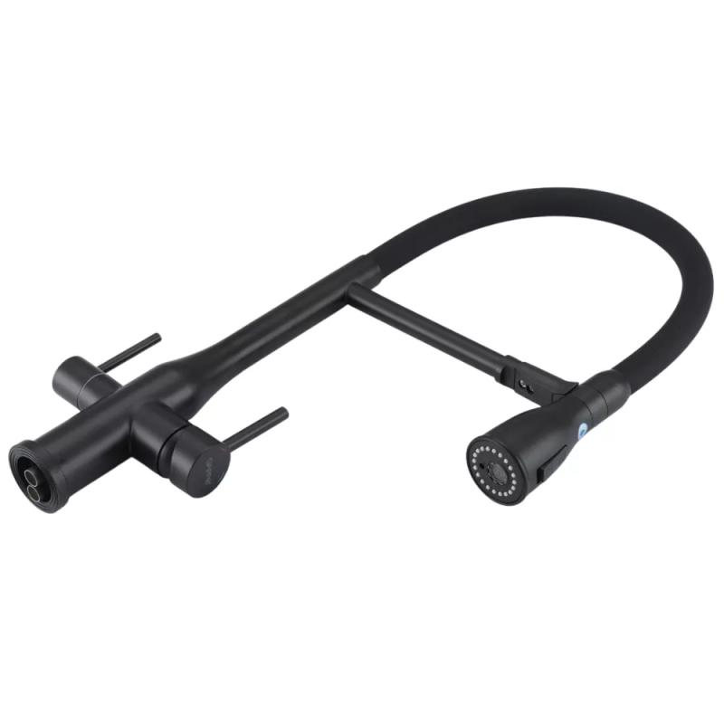 GAPPO Змішувач для кухні G4399-76 з підключенням фільтра питної води, з фіксатором, чорний