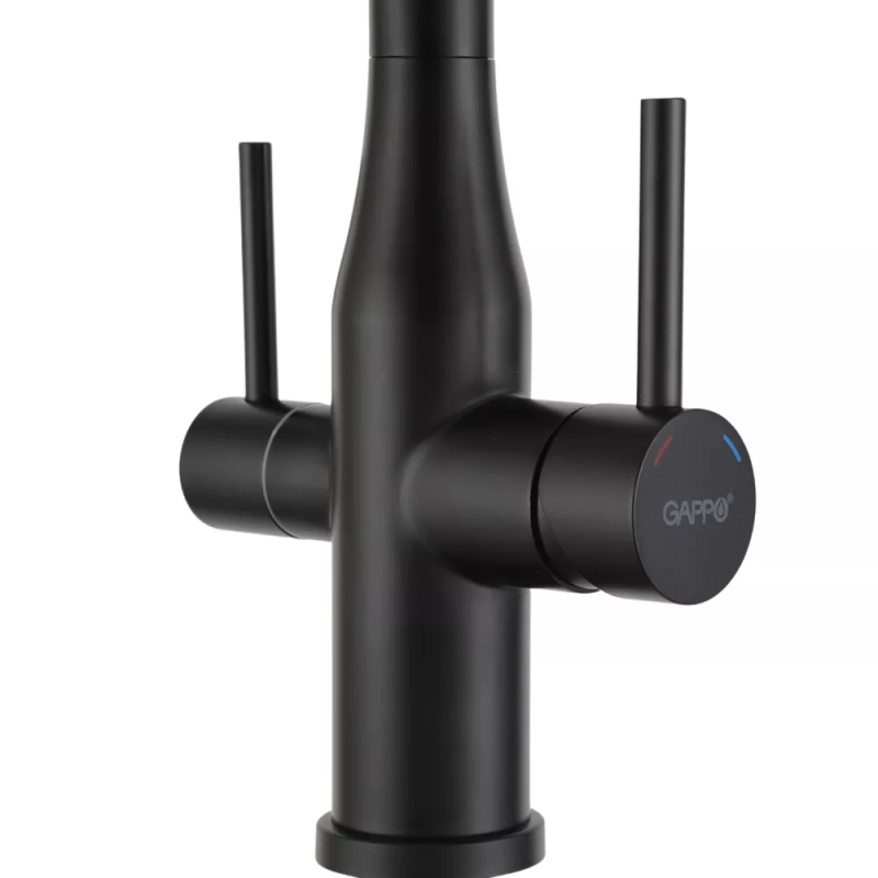 GAPPO Змішувач для кухні G4399-76 з підключенням фільтра питної води, з фіксатором, чорний