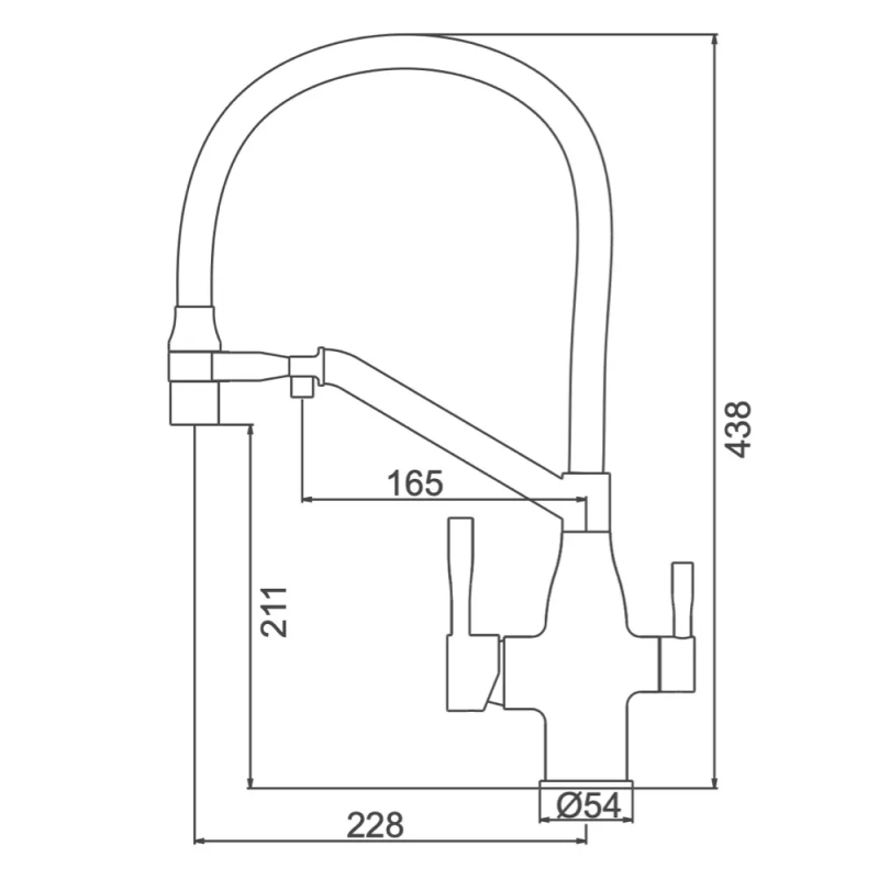 Frap Змішувач для кухні під фільтр F4397-9 з гнучким виливом