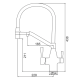 Frap Змішувач для кухні під фільтр F4397-9 з гнучким виливом