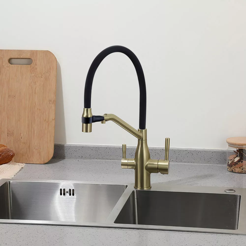 Frap Змішувач для кухні під фільтр F4397-3 з гнучким виливом