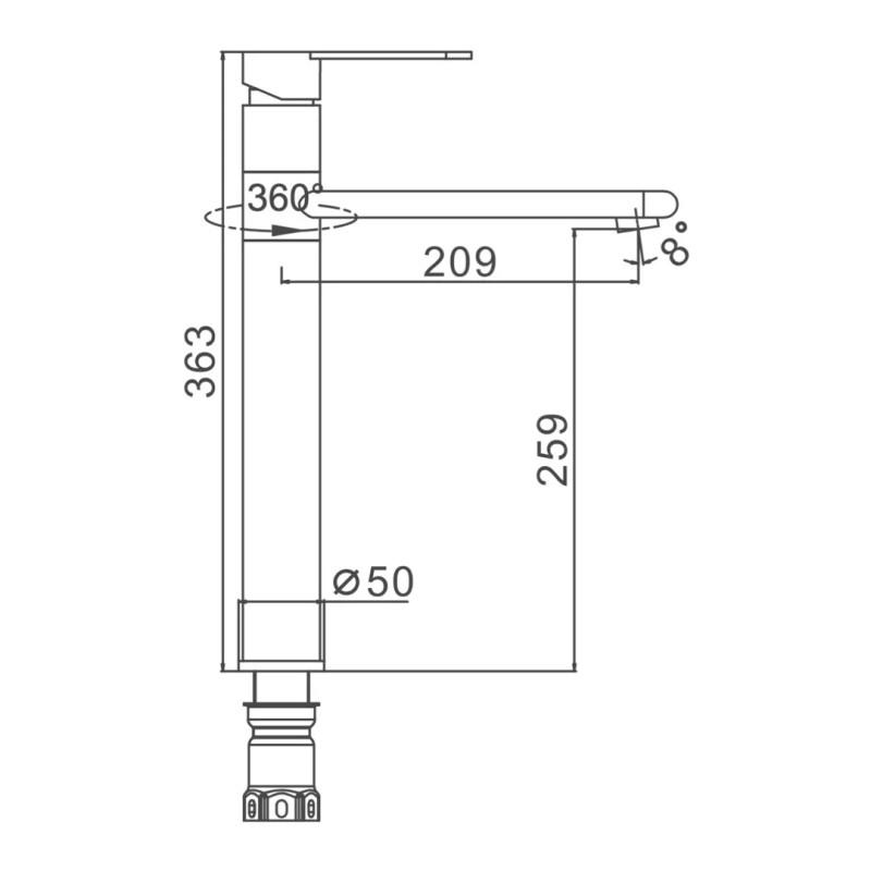 Frap Змішувач для умивальника F10899, нержавіюча сталь