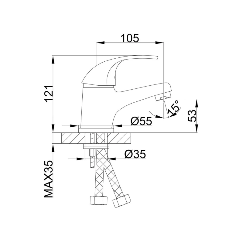 Frap Змішувач для умивальника F1003, хром