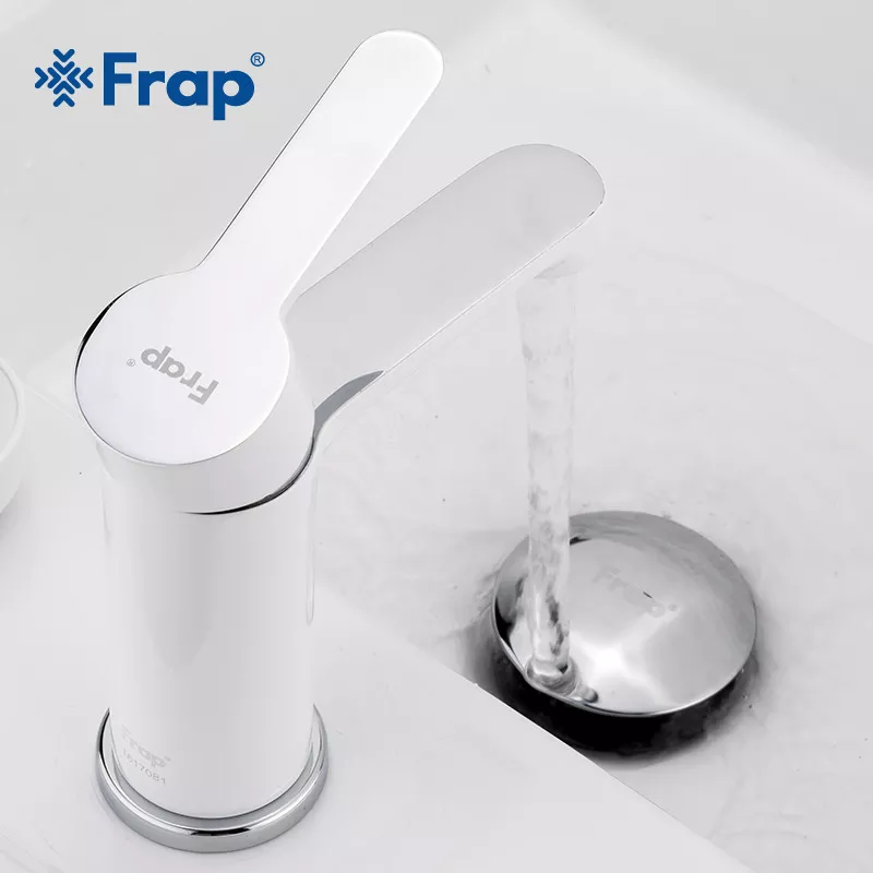 Frap Змішувач для умивальника F1041, білий/хром