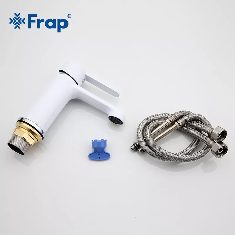 Frap Змішувач для умивальника F1041, білий/хром