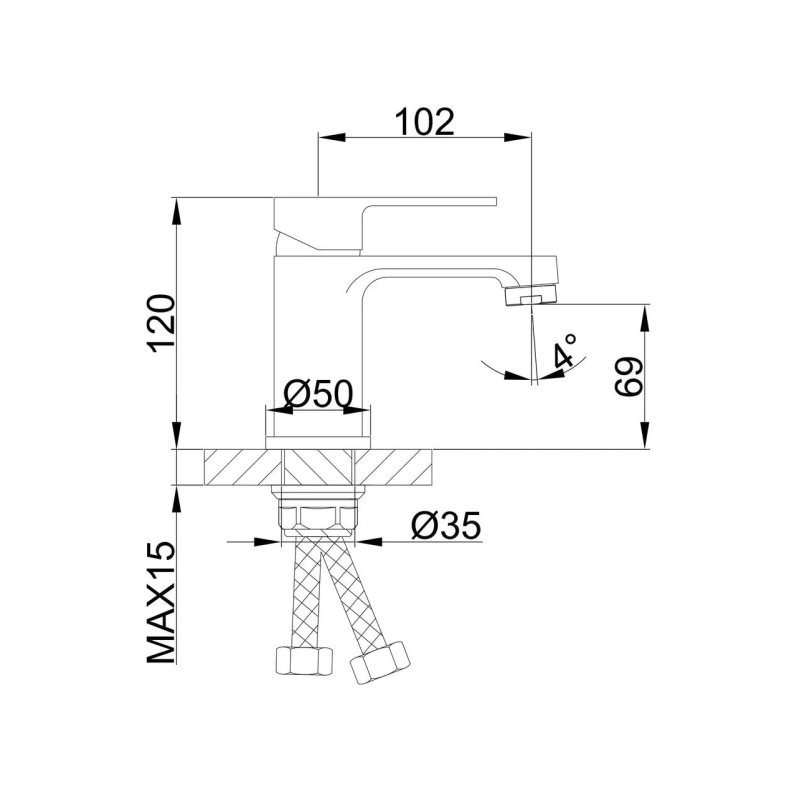 Frap Змішувач для умивальника F1041, білий/хром