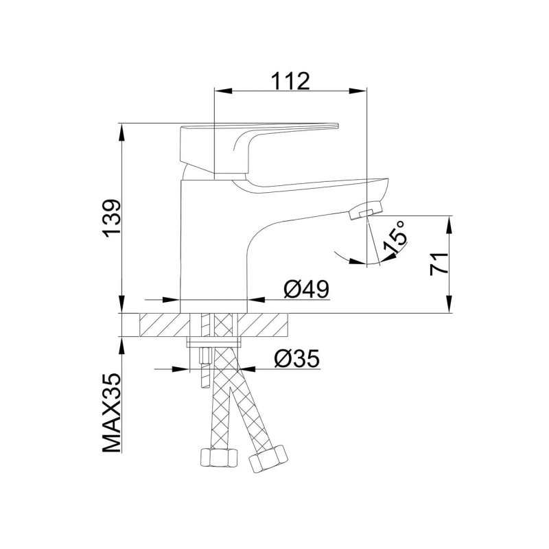 Frap Змішувач для умивальника F10702-B, хром