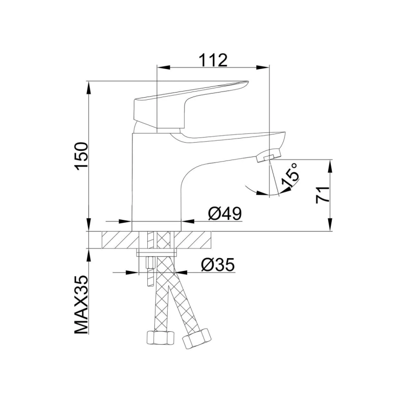 Frap Змішувач для умивальника F10703-B, хром