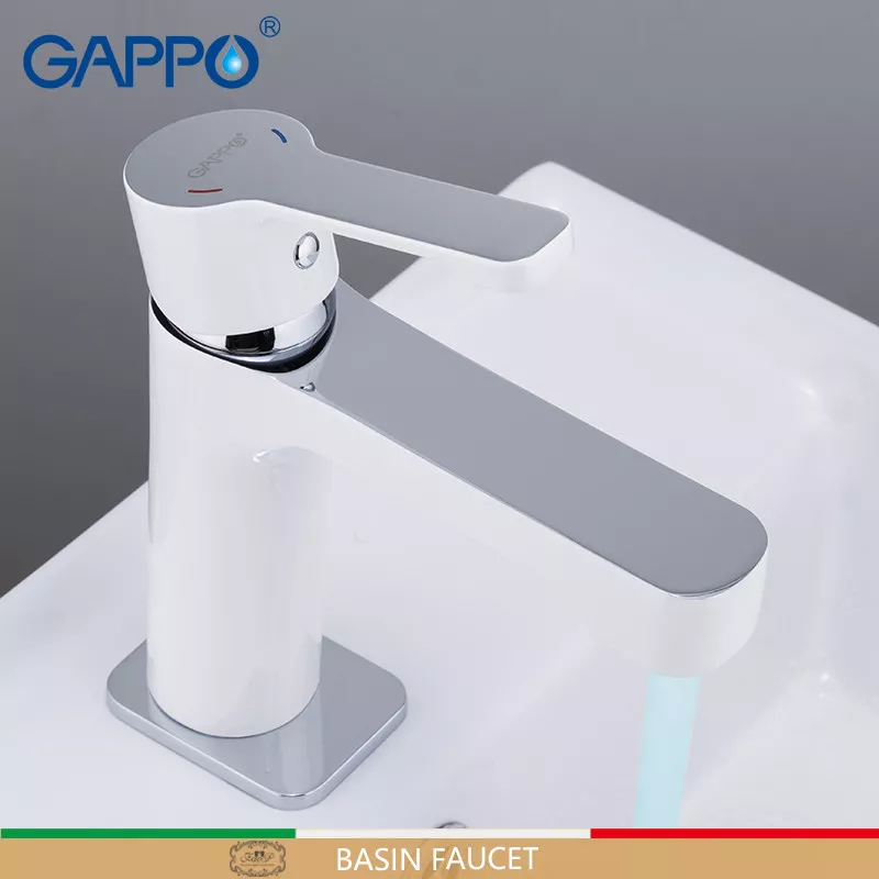 GAPPO Змішувач для умивальника G1002-8, білий/хром