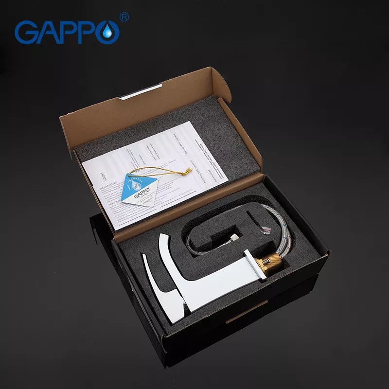 GAPPO Змішувач для умивальника G1007-8, білий/хром