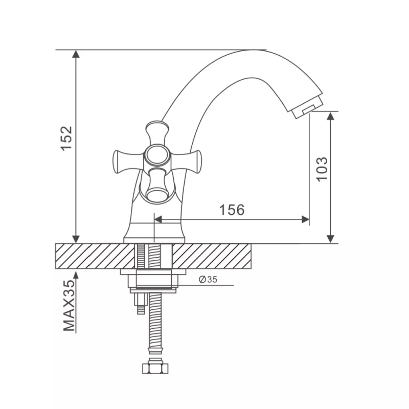GAPPO Змішувач для умивальника G1042, хром