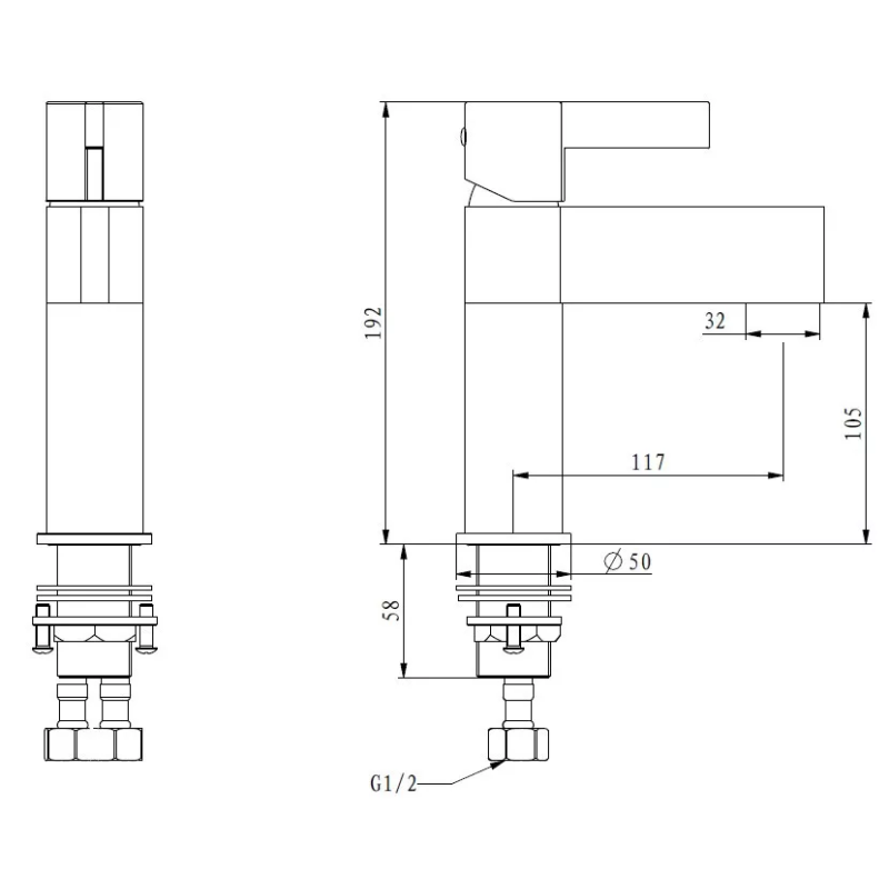 GAPPO Змішувач для умивальника G1081, чорний/хром