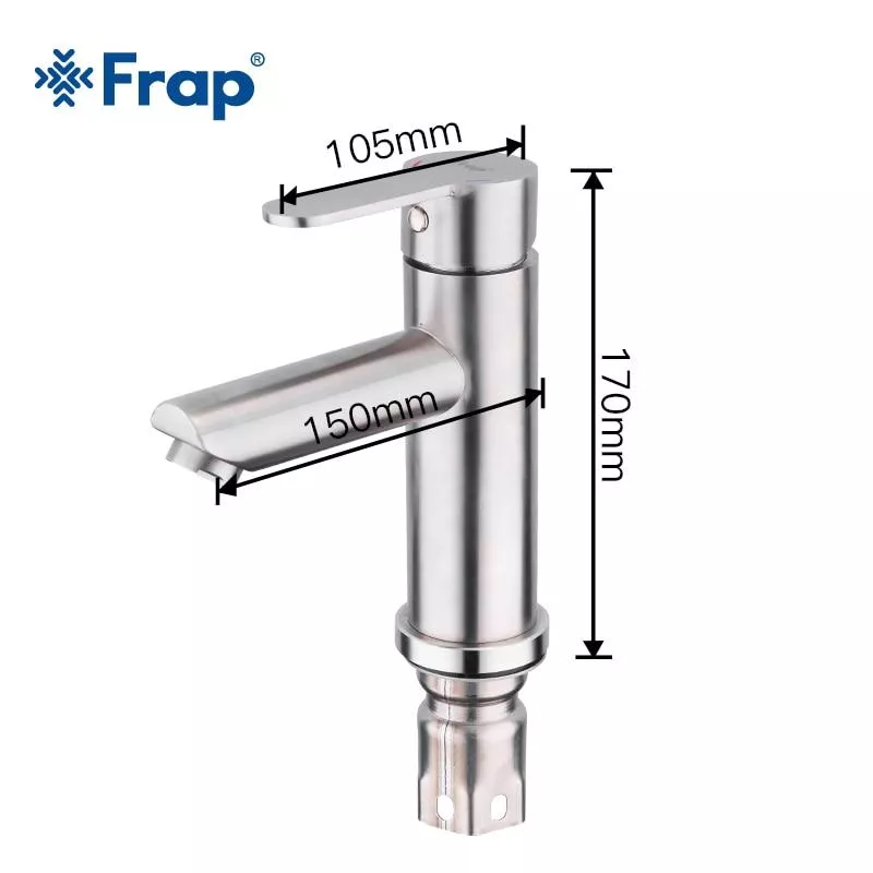 Frap Змішувач для умивальника F10801, нержавіюча сталь
