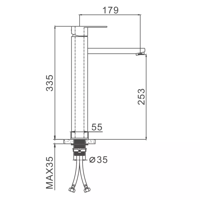 Frap Змішувач для умивальника F10805-2 високий, сатин