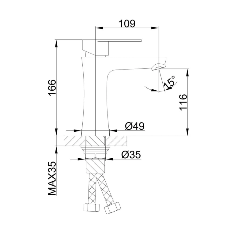 Frap Змішувач для умивальника F1048, сатин